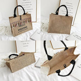 Women Linen Totes Large Capacity Handbags Lady Shoulder Shopper