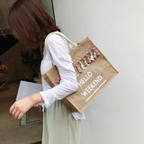 Women Linen Totes Large Capacity Handbags Lady Shoulder Shopper