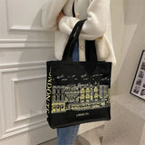 Women Literature Art Shoulder Canvas Bag Student Shopping Tote Bag