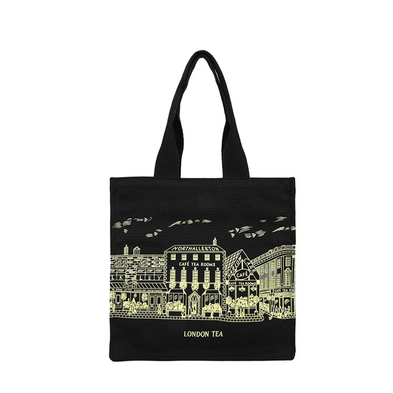 Women Literature Art Shoulder Canvas Bag Student Shopping Tote Bag