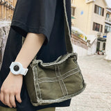 Women Canvas Shoulder Bag Retro Crossbody Zipper Purse