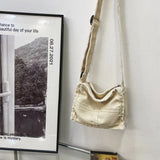Women Canvas Shoulder Bag Retro Crossbody Zipper Purse