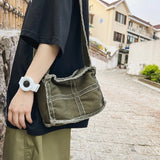 Retro Canvas Shoulder Bag Small Crossbody Purse for Girls