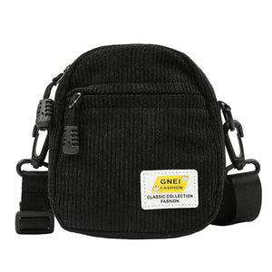 Pink Corduroy Crossbody Bag for Women