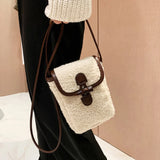 Women Little Plush Shoulder Bag Female Small Girls Cross Body Bags Ladies Embroi