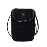 Women Little Plush Shoulder Bag Female Small Girls Cross Body Bags Ladies Embroi
