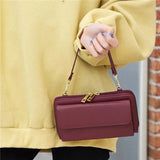 Women Long Crossbody Bag Touch Screen Wrist Phone Purse Large Capacity