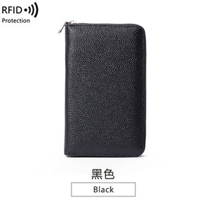 Multifunctional Leather Passport Wallet Large Capacity Clutch Handbag