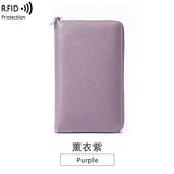 Multifunctional Leather Passport Wallet Large Capacity Clutch Handbag
