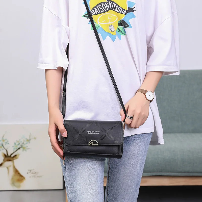 Women Long Purses Vintage Shoulder Bags with Cell Phone Pocket and Zipper