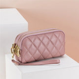 Women Long Wallet Leather 3-layer Zipper Purse Large Capacity Clutch Phone Bag