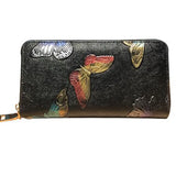 Women Long Wallet Leather 3D Embossing Clutch Bag Large Zipper Hangbags