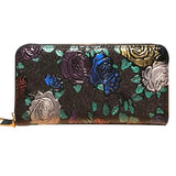 Women Long Wallet Leather 3D Embossing Clutch Bag Large Zipper Hangbags