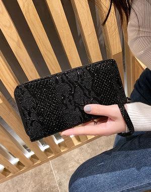 Women Long Wallet Wrist Strap Large Capacity Wallet Clutch