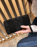 Women Long Wallet Wrist Strap Large Capacity Wallet Clutch