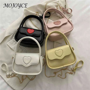 Women Heart Messenger Crossbody Bag PU Leather Shoulder Tote