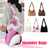 Women Love Heart Shoulder Bags Plush Winter Handbags