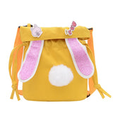 Cute Rabbit Ear Canvas Bag Japanese Style Bucket Bag for Girls