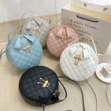 Small Lingge Handbag Crossbody Shoulder Round Clutch Handbags