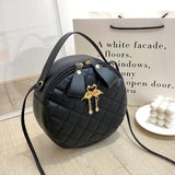 Small Lingge Handbag Crossbody Shoulder Round Clutch Handbags