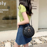 Small Lingge Handbag Crossbody Shoulder Round Clutch Handbags