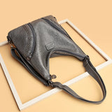 Soft Leather Rivet Shoulder Bag Multifunction Backpack Large Capacity