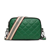 Woven Shoulder Bag with Wide Strap in Lozenge Leather