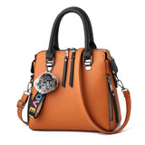 Leather Women Handbags Hairball Shoulder Tote Bag Ladies Messenger Bags