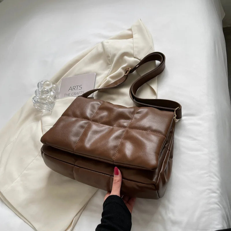 Women Vintage Shoulder Tote Bag Pu Leather Handbag Crossbody Messenger