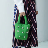 Women Shoulder Bags Diamond Puff Down Feather Bucket Handbag