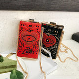 Embroidered Eyes Love Chain Messenger Evening Party Bag