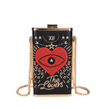 Embroidered Eyes Love Chain Messenger Evening Party Bag