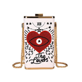 Embroidered Eyes Love Chain Messenger Evening Party Bag