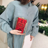 Embroidered Eyes Love Chain Messenger Evening Party Bag