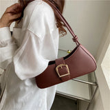 Women PU Leather Handbag Solid Hobos Shoulder Crossbody Bags
