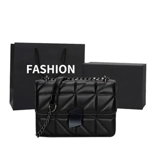 Women Handbags Rhombic PU Leather Crossbody Bags Chain Small Messenger Bag