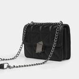 Women Handbags Rhombic PU Leather Crossbody Bags Chain Small Messenger Bag