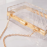 Clear Acrylic Evening Clutch Crossbody Shoulder Bag for Women
