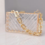 Clear Acrylic Evening Clutch Crossbody Shoulder Bag for Women
