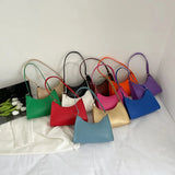 Women PU Leather Handbags Shoulder Totes Armpit Bag Solid Shopping Bag