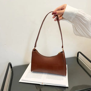 Women PU Leather Handbags Shoulder Totes Armpit Bag Solid Shopping Bag