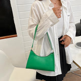 Women PU Leather Handbags Shoulder Totes Armpit Bag Solid Shopping Bag