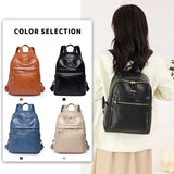 Vintage Leather Backpack Women Shoulder Bag Travel Bagpack School Bags