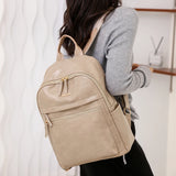 Vintage Leather Backpack Women Shoulder Bag Travel Bagpack School Bags