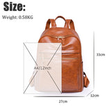 Vintage Leather Backpack Women Shoulder Bag Travel Bagpack School Bags
