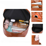 Vintage Leather Backpack Women Shoulder Bag Travel Bagpack School Bags