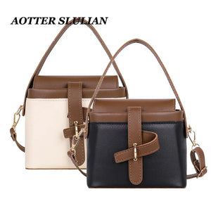 Vintage Design Women Leather Crossbody Bucket Bag
