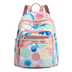 Women Nylon Travel Bagpack Multi-pockets School Bags for Teenage Girls