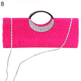 Rhinestone Satin Evening Bag Clutch Handbag