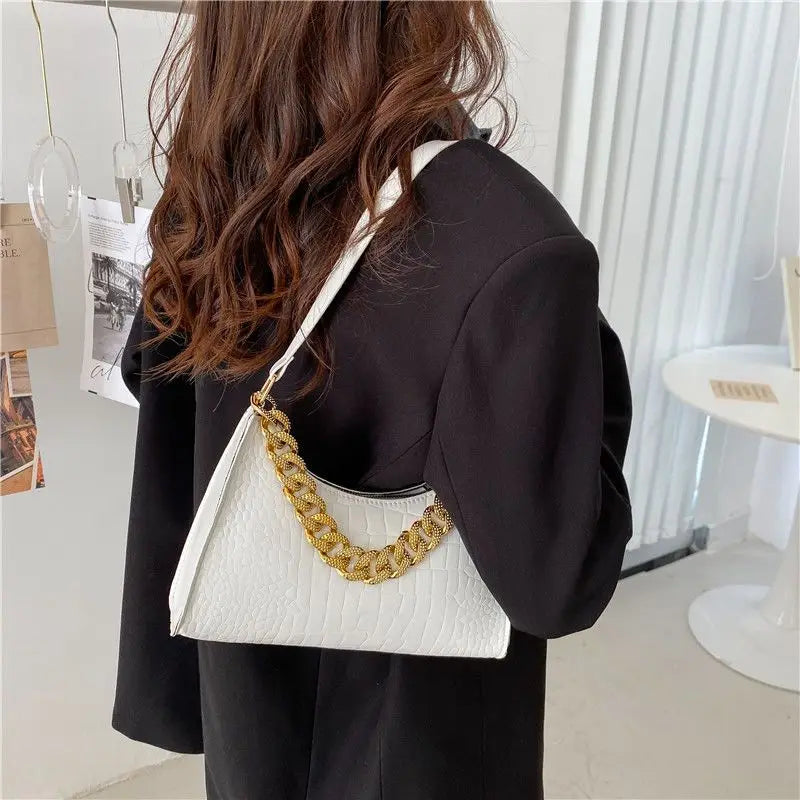 Vintage Chain Underarm Bags for Women Casual Shoulder Bags